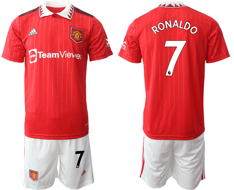 Cheap Men 2022-2023 Club Manchester United home Red 7 Adidas Soccer Jerseys